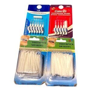 400ct Toothpicks Shakers & 6~Interdental Brush & 5~Close-Up Interdental Brushed